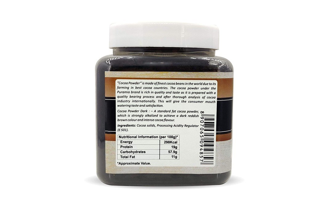 Puramio Cocoa Powder Dark    Plastic Jar  500 grams